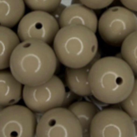 Perle taupe brillante 15mm