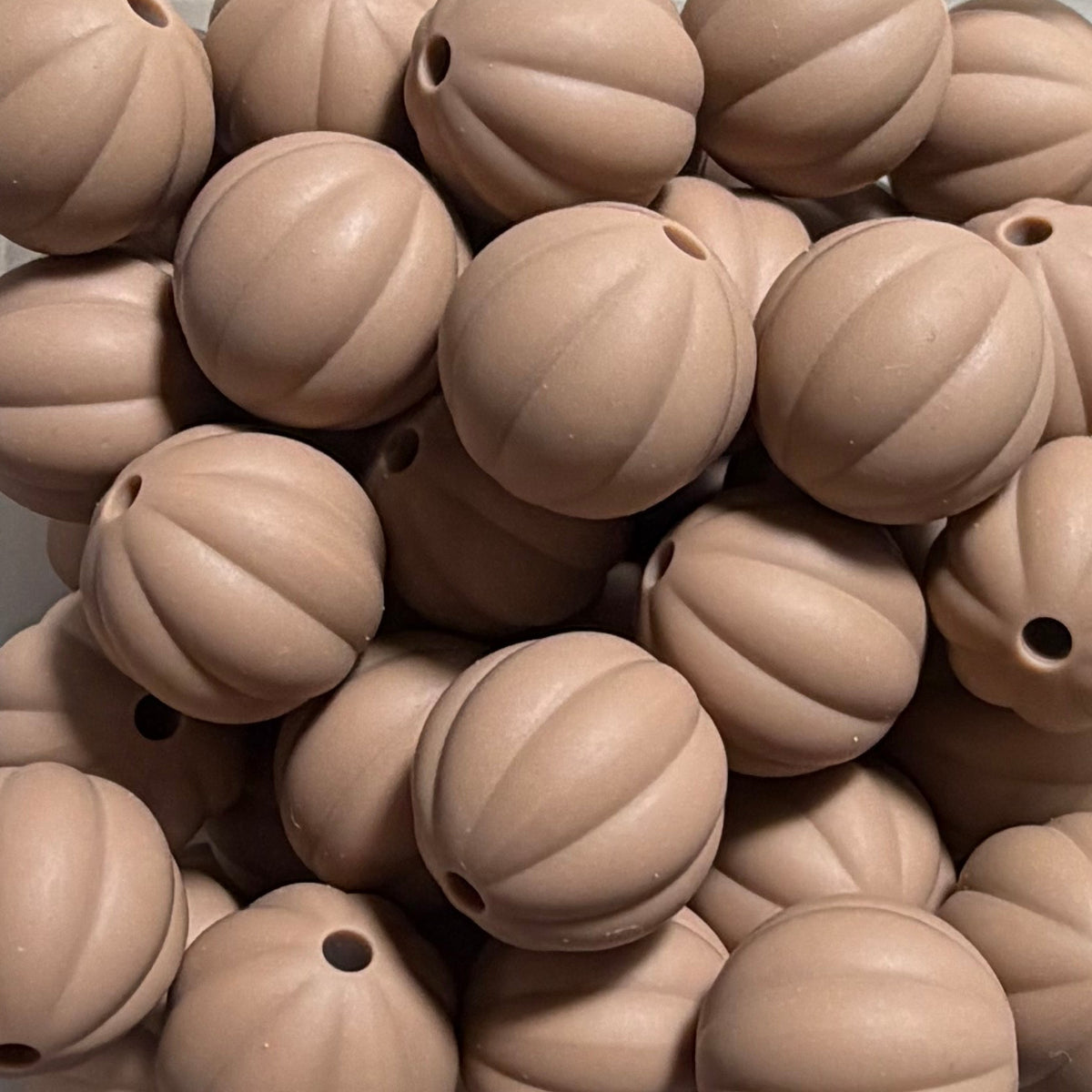 Perle citrouille Camel 15mm