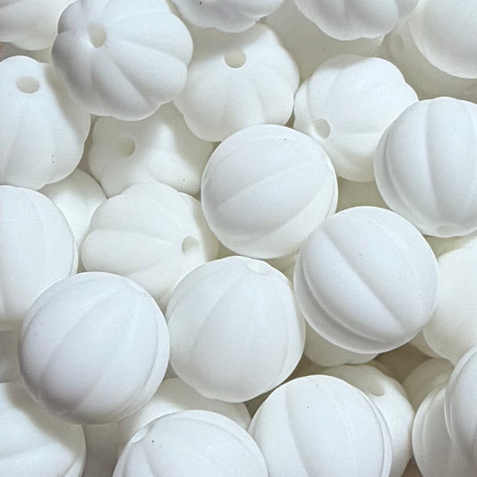 Perle citrouille blanche 15mm
