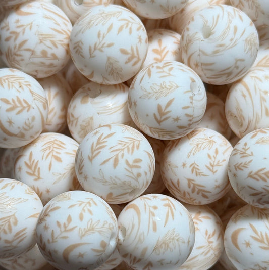 Perle feuille doré 15mm
