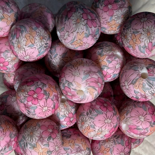 Perle liberty souffle rose 15mm
