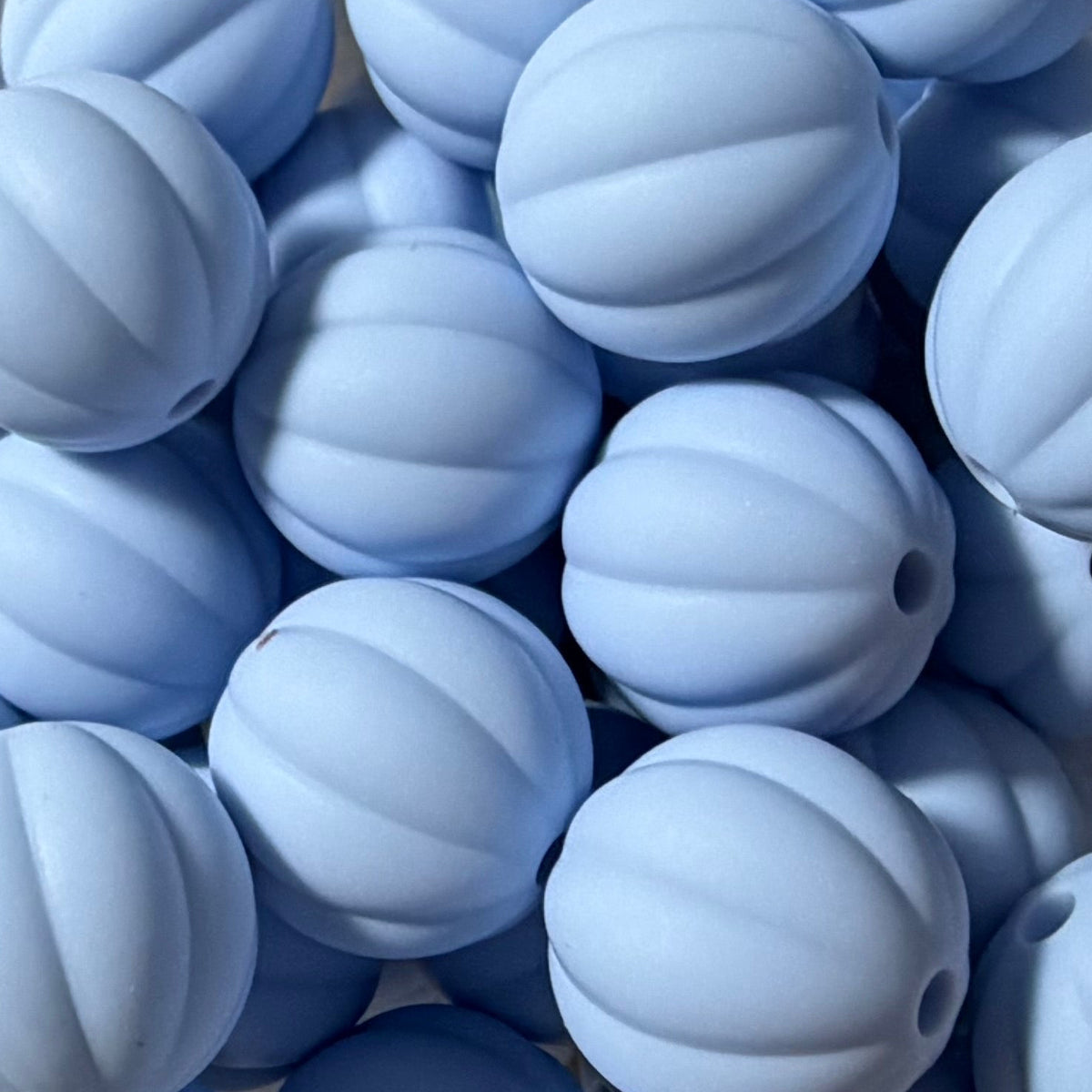 Perle citrouille bleu 15mm
