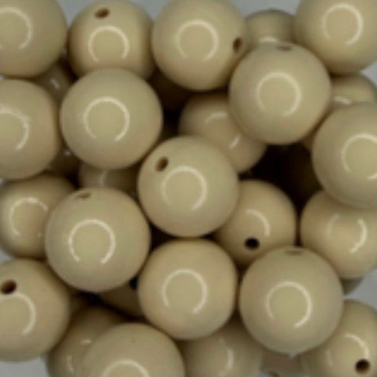 Perle beige brillant 15mm
