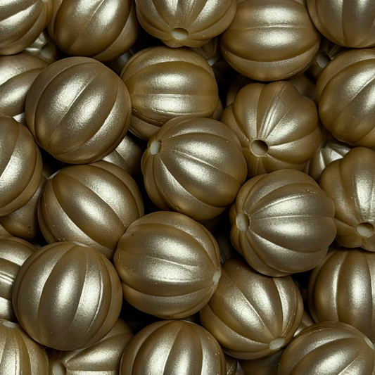 Perle citrouille or matte 15mm